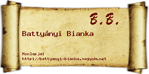 Battyányi Bianka névjegykártya